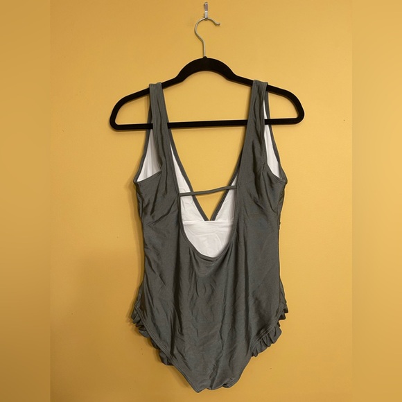 NWT Cupshe Pewter Gray One Piece Swimsuit - Picture 3 of 9